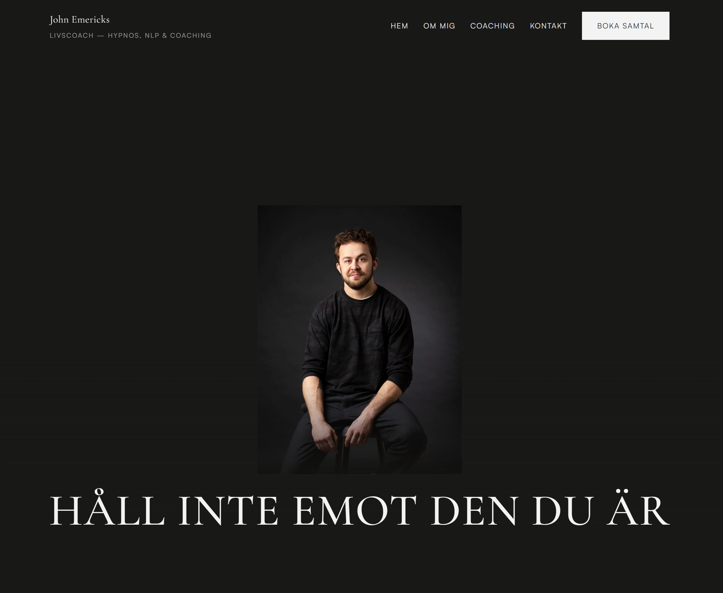 john emericks webbplats for livscoach och hypnosterapi